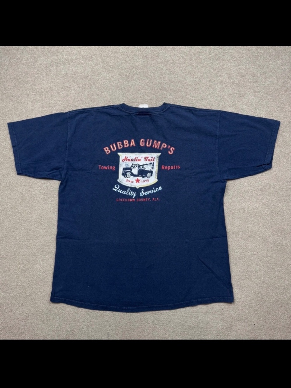 Vintage Y2K Bubba Gump T Shirt Men's Size XL Blue Short Sleeve Casual Adult Tee
